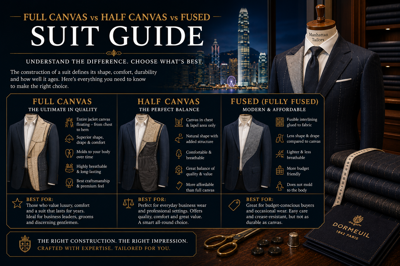 Full Canvas vs Half Canvas vs Fused Suit: Which Construction Method Is Worth It?