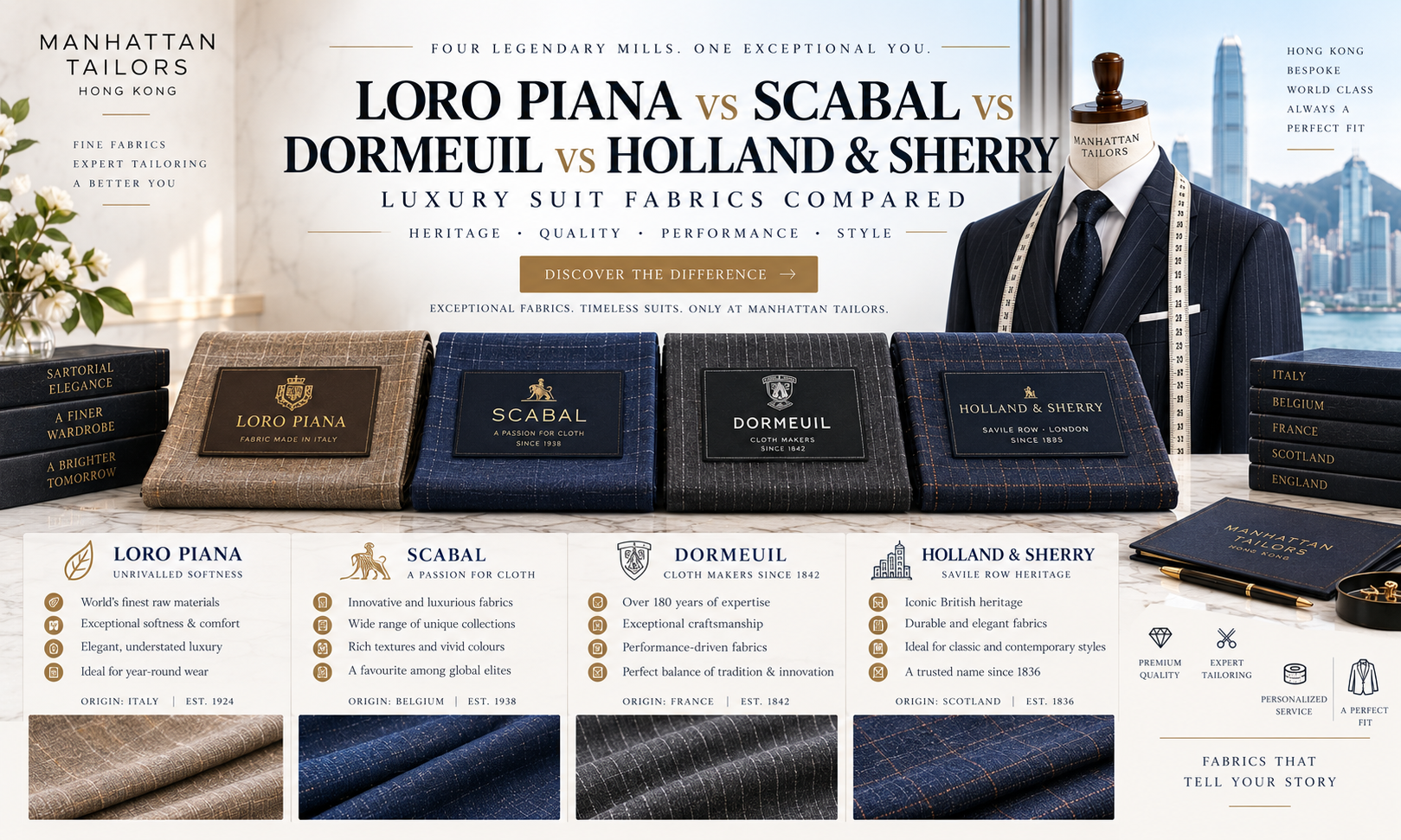 Loro Piana vs Scabal vs Dormeuil vs Holland and Sherry: Which Suit Fabric Should You Choose?